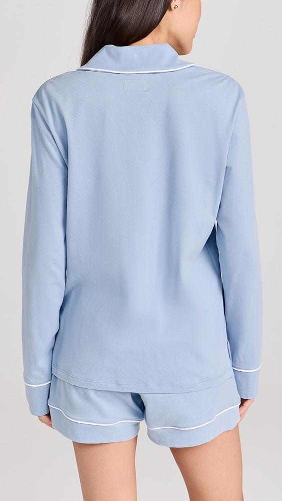 Petite Plume Pima Cotton Periwinkle Long Sleeve PJ Set | Shopbop Product Image