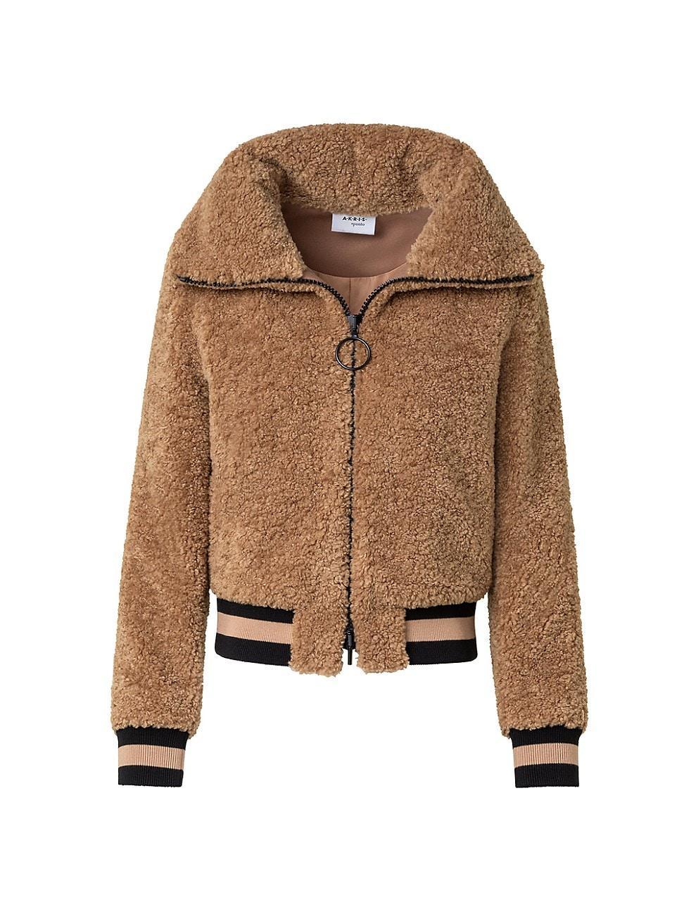 Womens Faux Fur Bomber Jacket Product Image