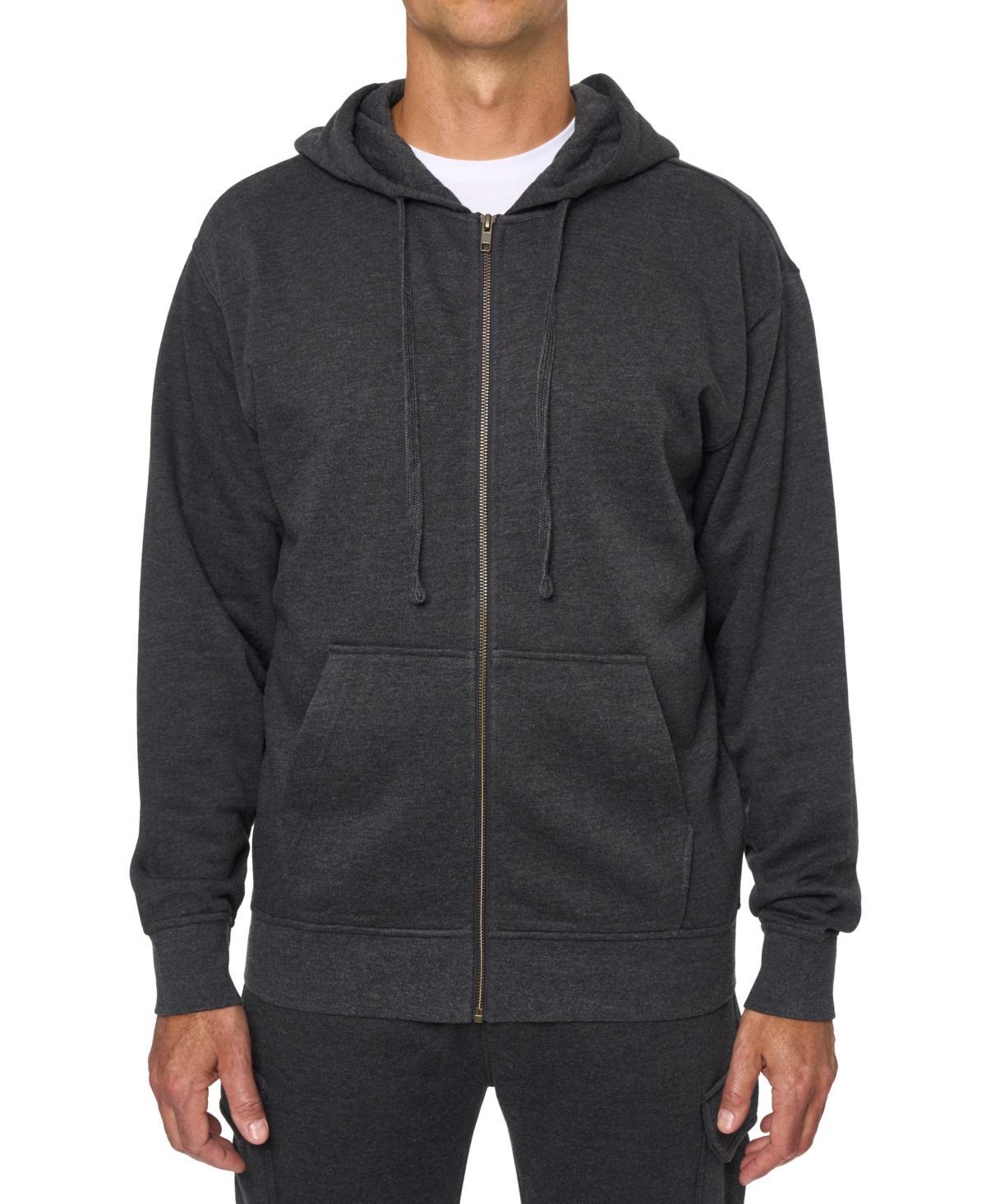 Lazer Mens Relaxed Fit Burnout Fleece Zip-Front Hoodie Product Image