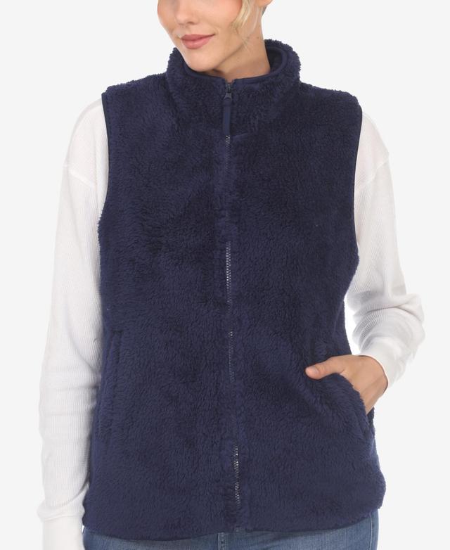 White Mark Womens Zip Up Sherpa Vest Product Image