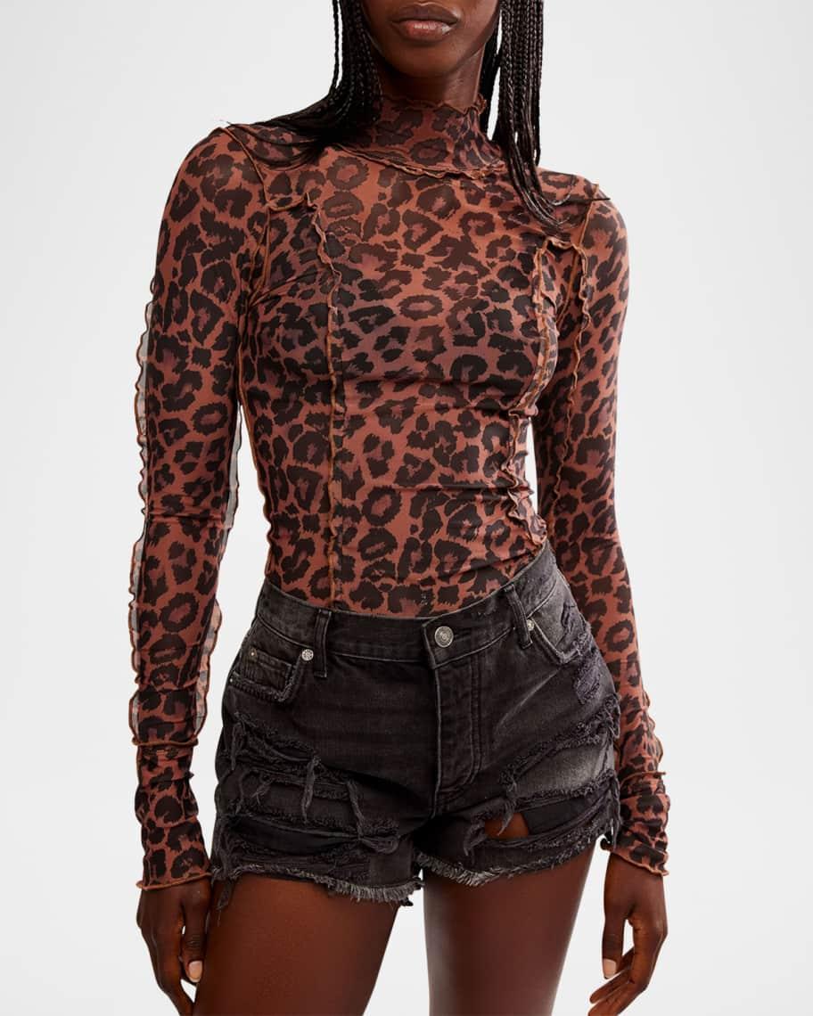 Charlie Leopard-Printed Mesh Top Product Image