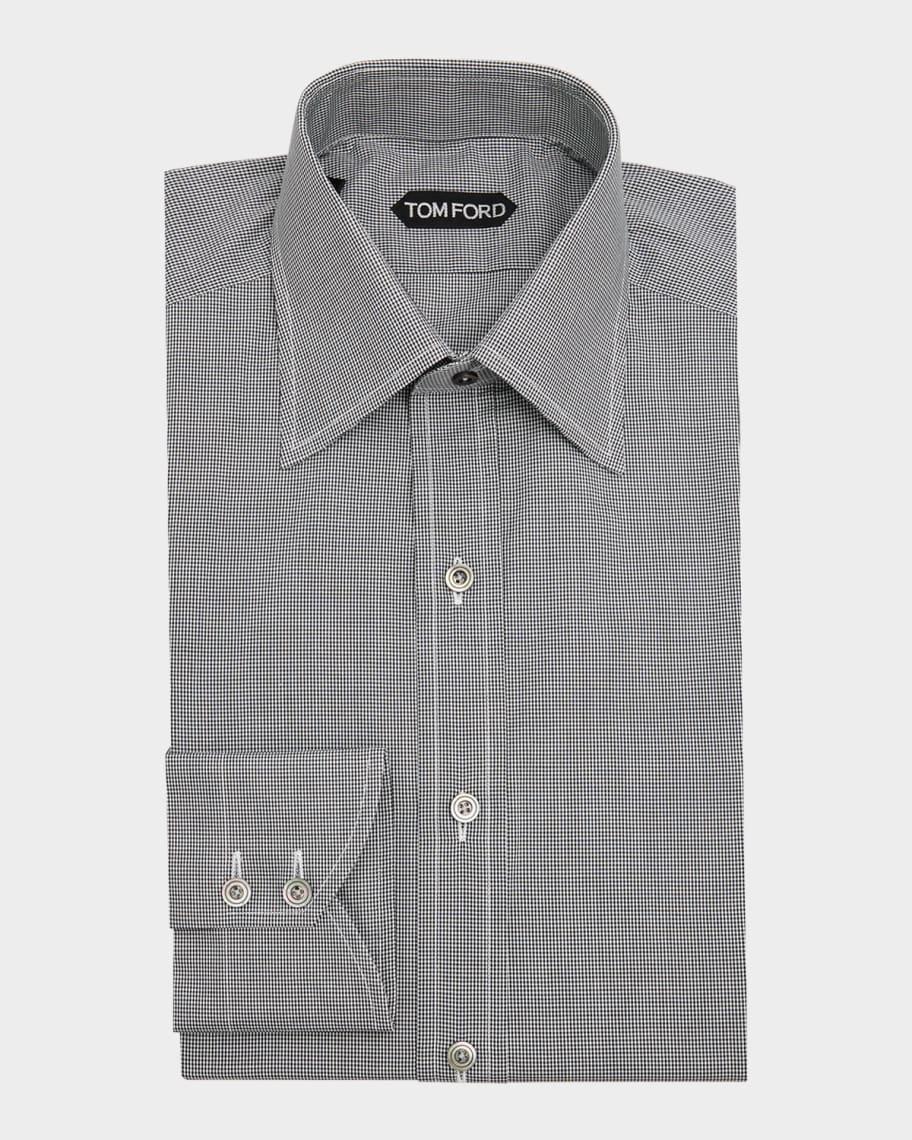 Men's Micro-Gingham Slim Fit Dress Shirt Product Image