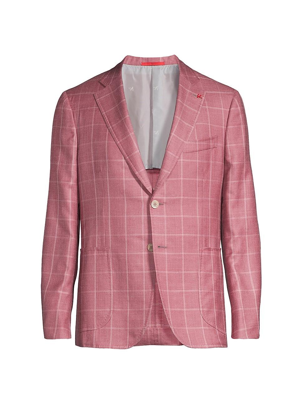 Mens Capri Two-Button Plaid Silk & Cashmere Sport Coat Product Image