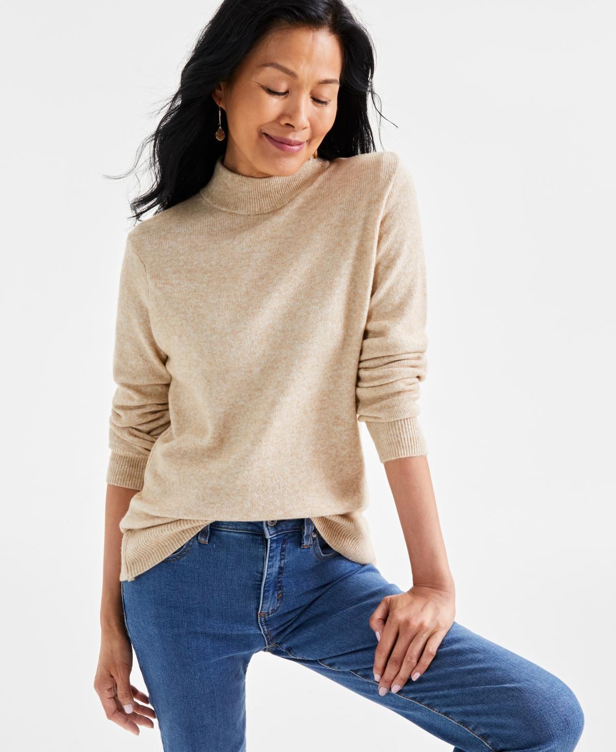 Style & Co Womens Cozy Mock-Neck Long-Sleeve Sweater, Created for Macys Product Image