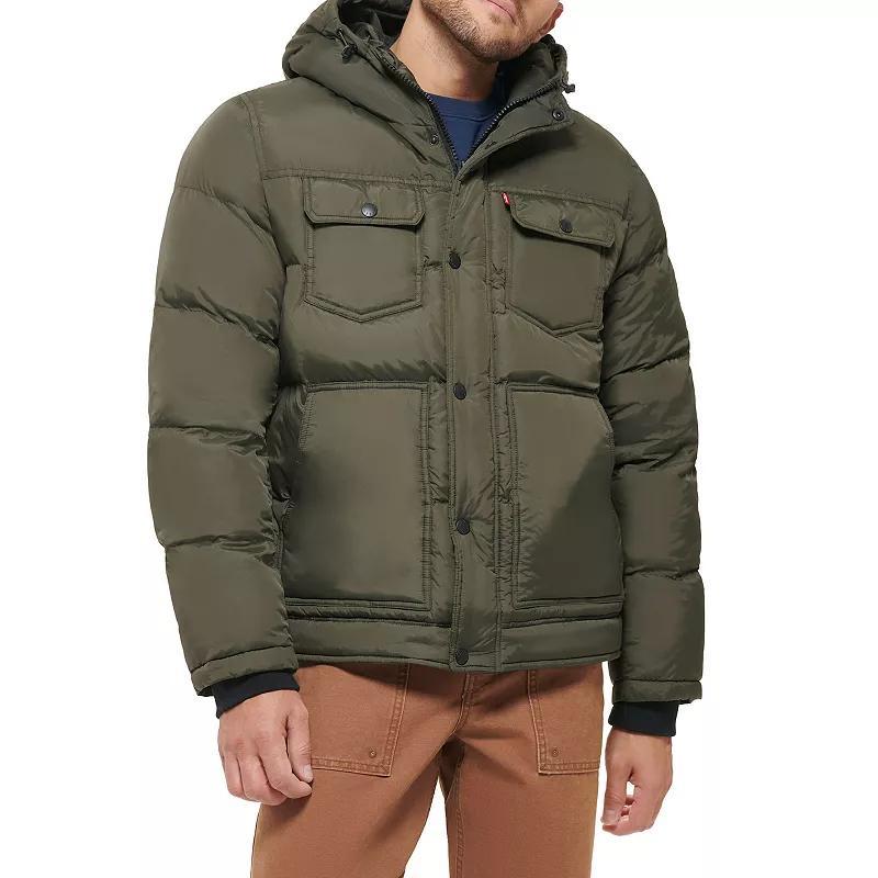 Big & Tall Levis Heavyweight Hooded Puffer Jacket, Mens Green Product Image