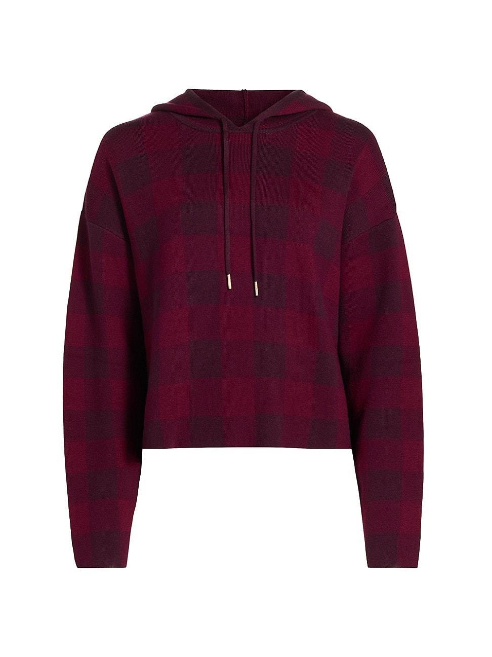 Womens Birdseye Plaid Hooded Sweater product image