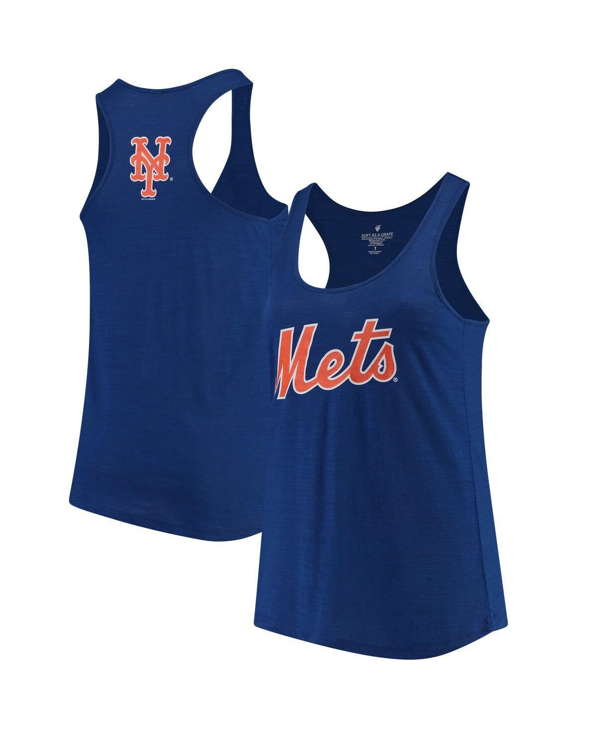 Womens Soft as a Grape Royal New York Mets Plus Size Swing for the Fences Racerback Tank Top Product Image