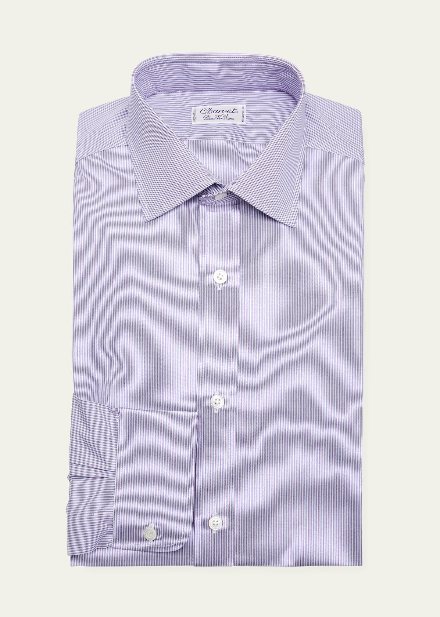 Mens Micro-Stripe Cotton Dress Shirt Product Image