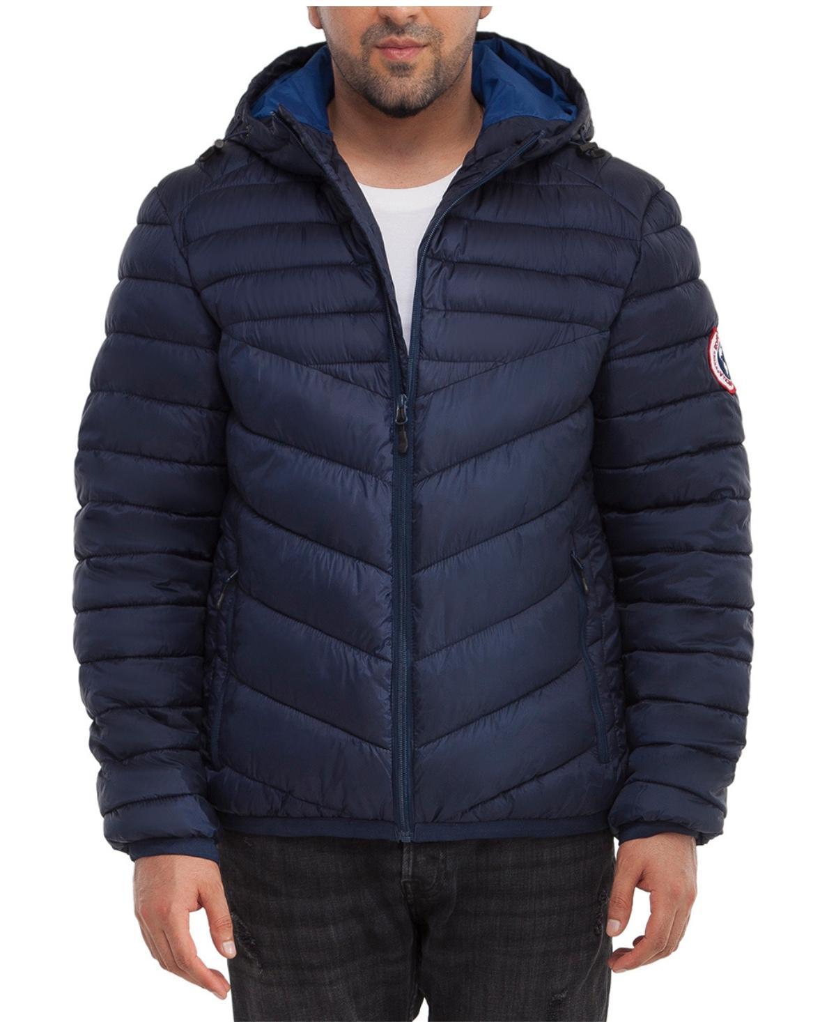 Mens Light Weight Quilted Hooded Puffer Jacket Coat Product Image