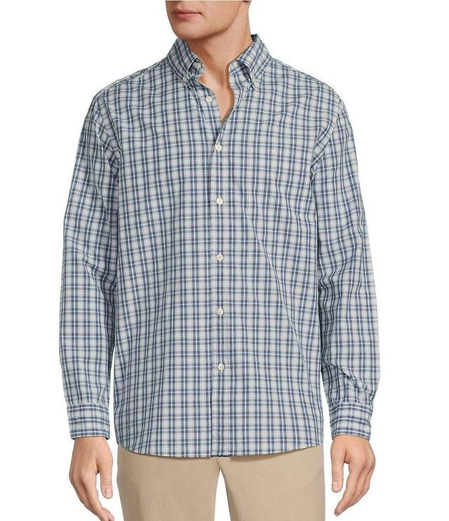 Roundtree & Yorke Long Sleeve Check Pattern Slub Sport Shirt Product Image