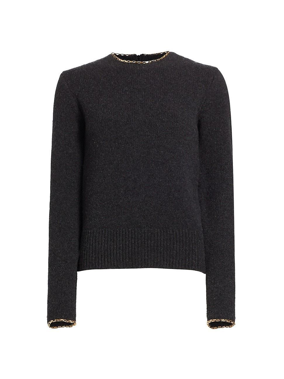 Womens Wool-Cashmere Chainlink Sweater Product Image