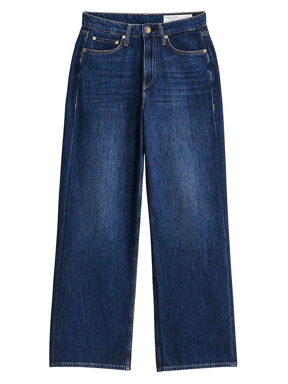 Womens Logan Mid-Rise Wide-Leg Jeans Product Image