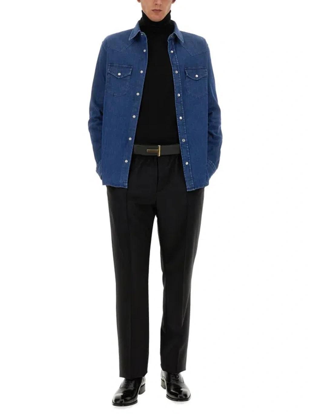 TOM FORD Denim Shirt In Blue Product Image