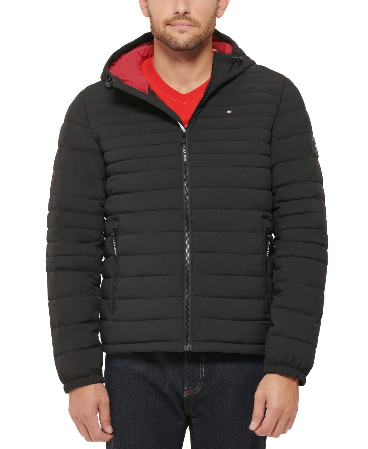 Tommy Hilfiger Mens Stretch Quilted Hooded Jacket Product Image