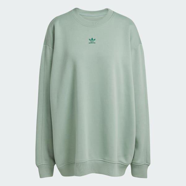 Essentials Fleece Long Oversized Crew Sweatshirt Product Image