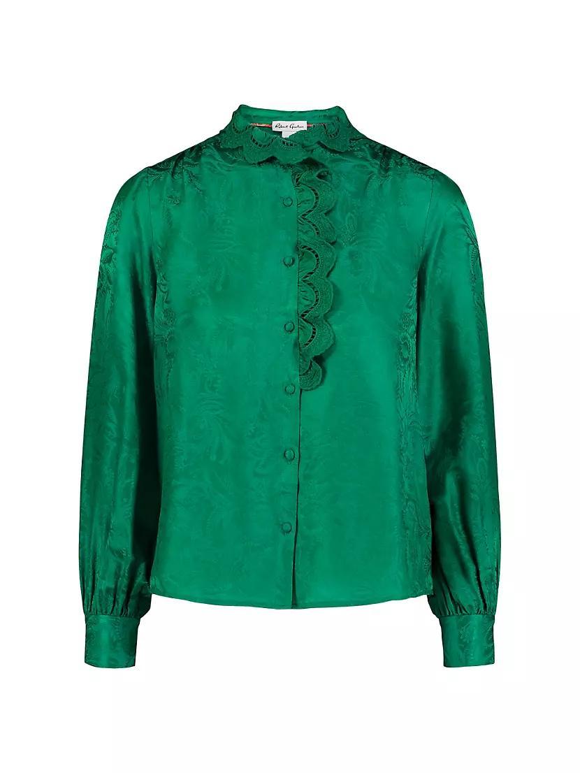 Brigitte Paisley Jacquard Long-Sleeve Shirt Product Image