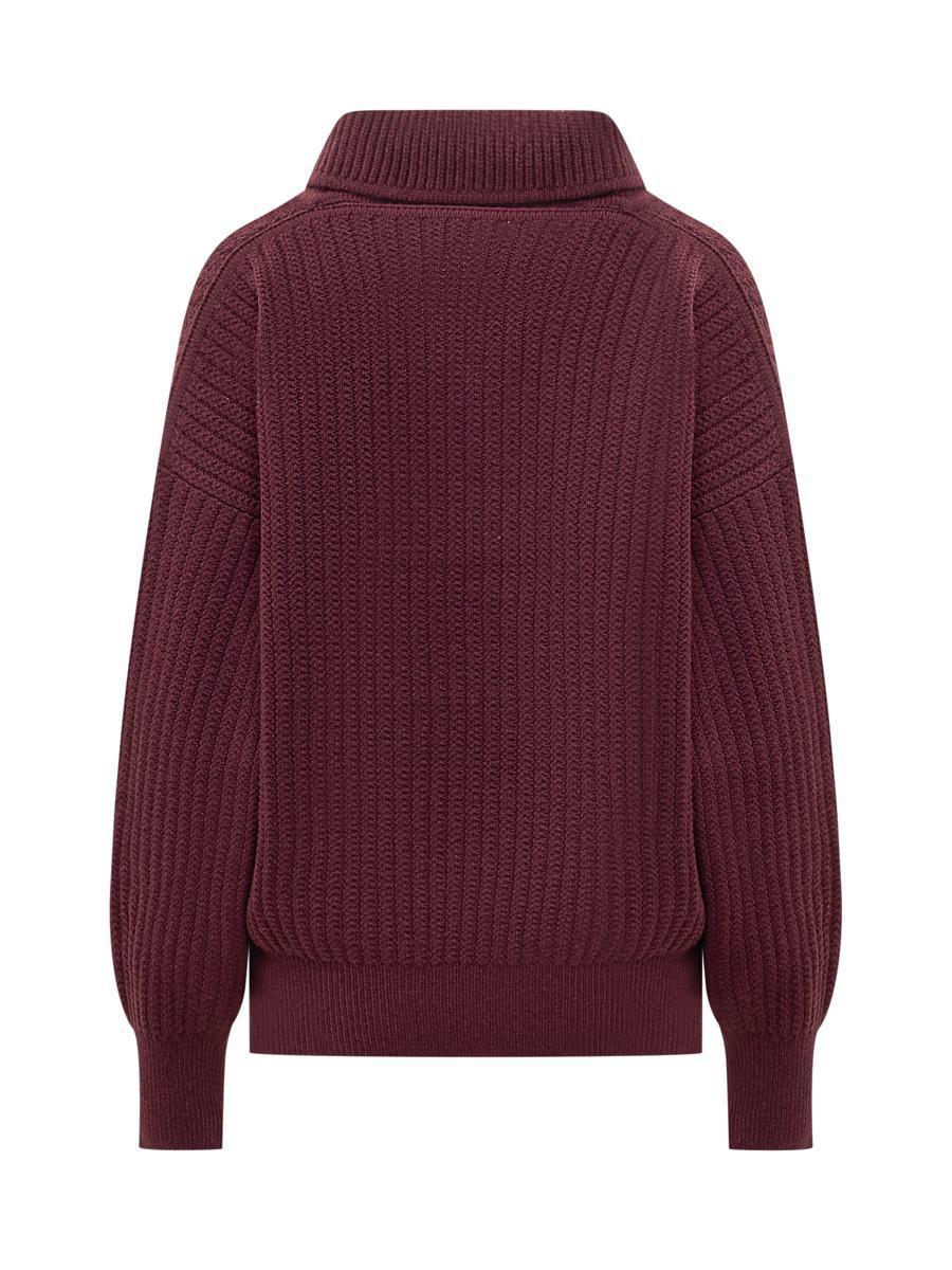 Shawl Neck Jumper In Purple Product Image