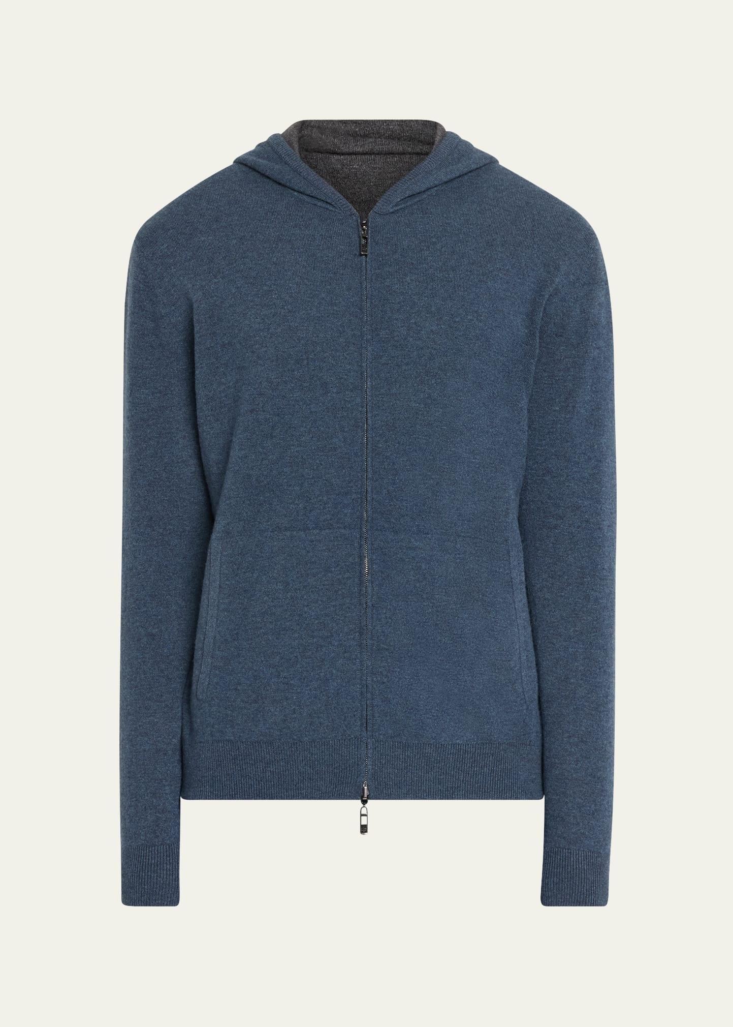 Mens Duo Cashmere Hooded Zip Sweater Product Image