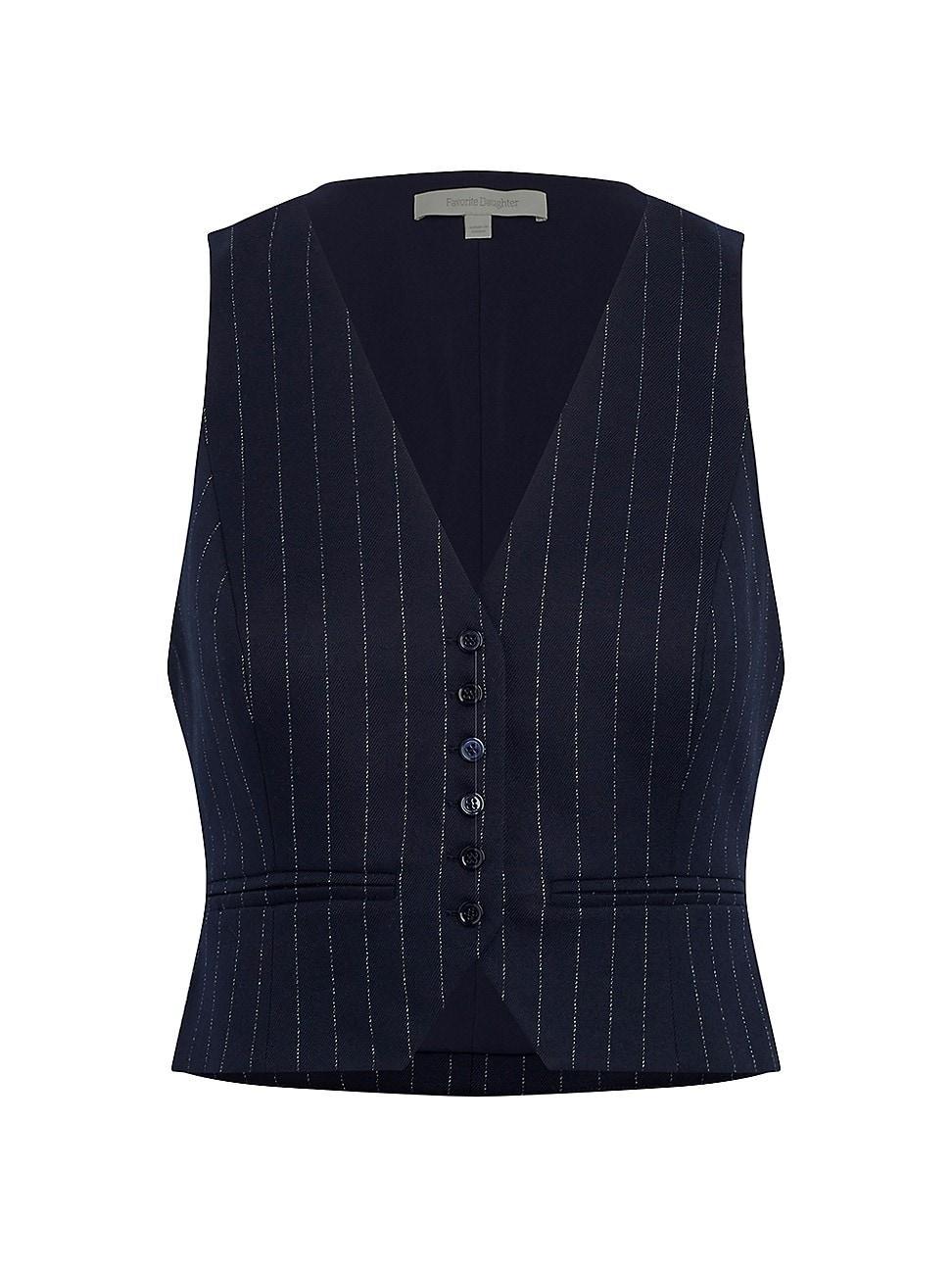 Womens The Favorite Pinstriped Crop Vest Product Image