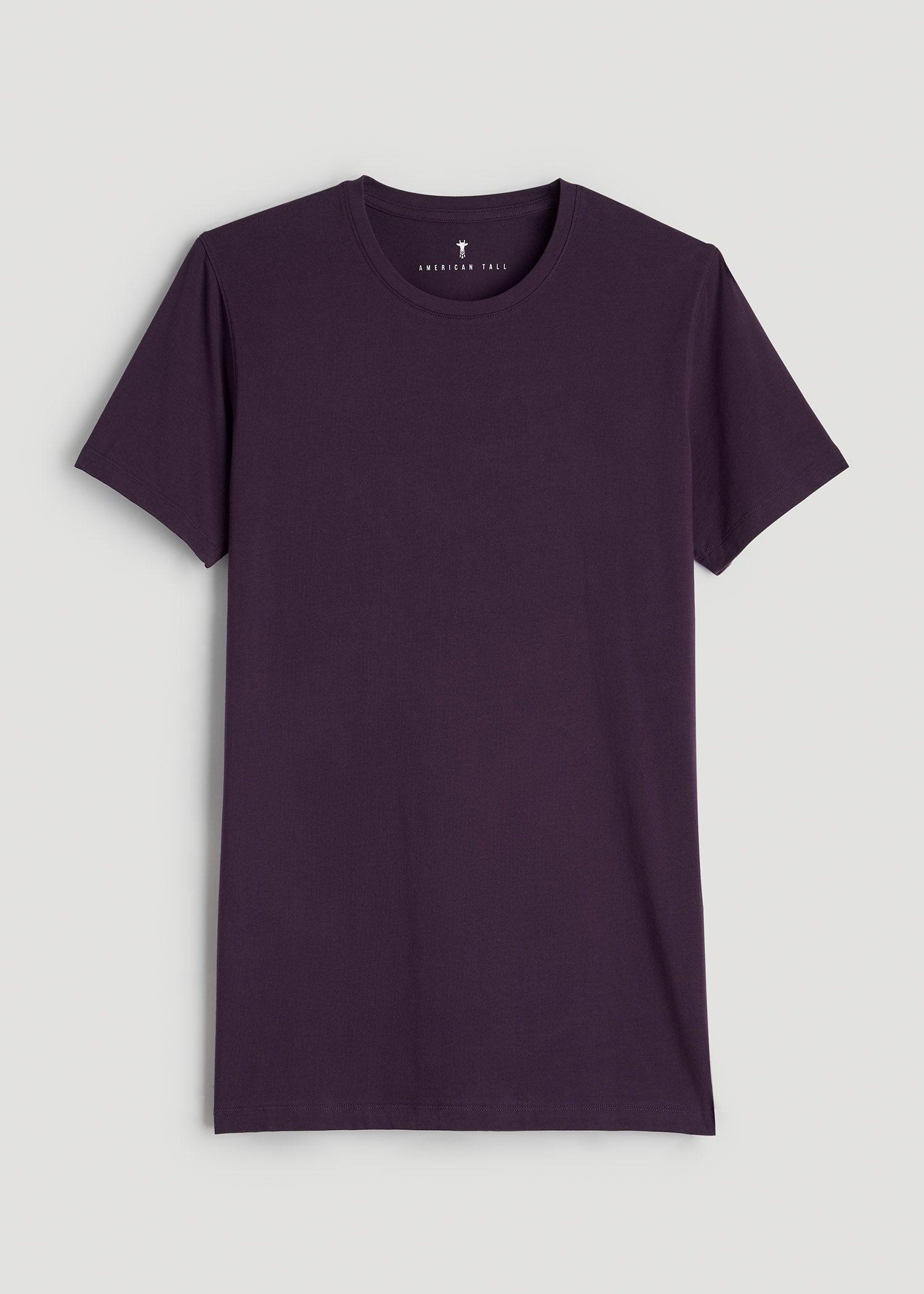 Stretch Cotton MODERN-FIT T-Shirt for Tall Men in Midnight Plum Product Image