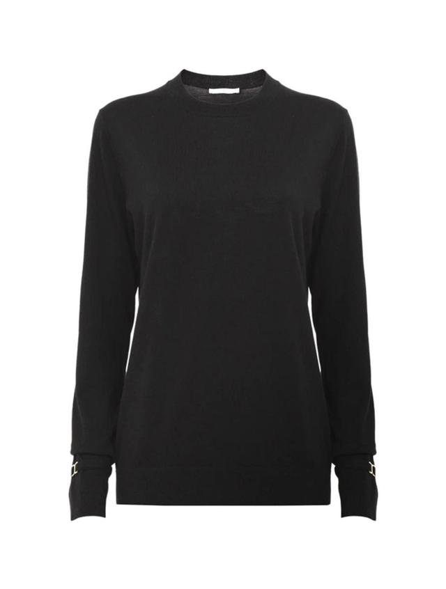 Fitted Crew Neck Sweater In Black Product Image