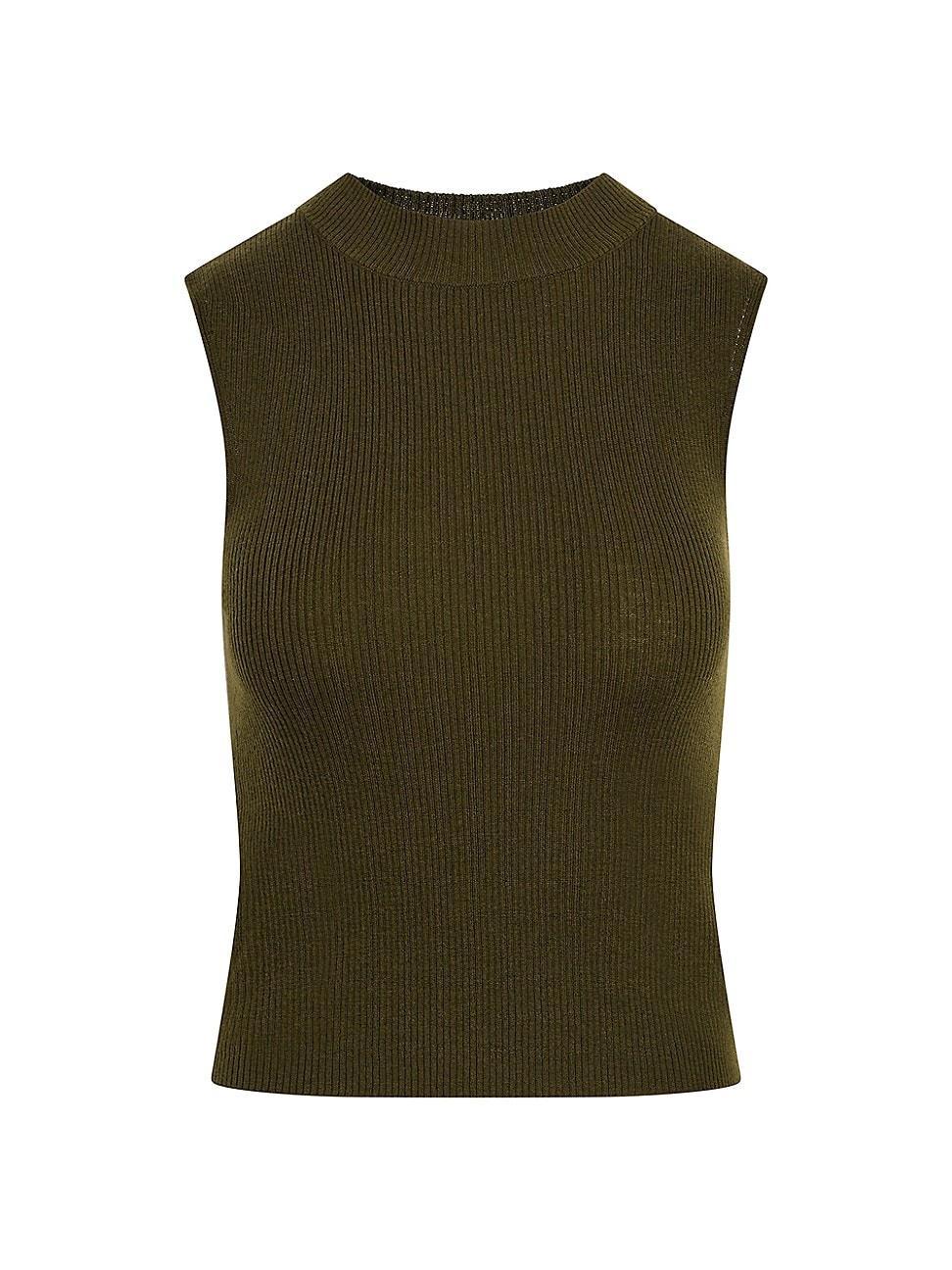 Womens Wool Rib-Knit Tank Sweater Product Image