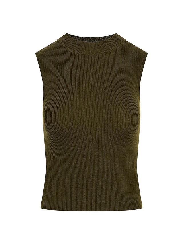 Womens Wool Rib-Knit Tank Sweater Product Image