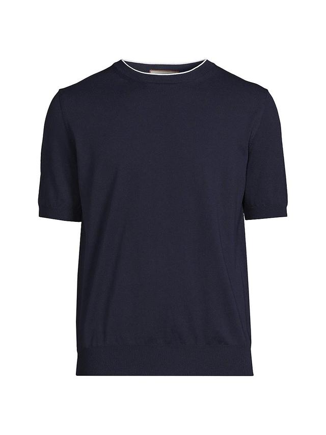 Mens Cotton Contrast Knit T-Shirt Product Image