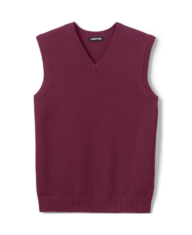 Mens Lands End Cotton Modal Sweater Vest Red Product Image