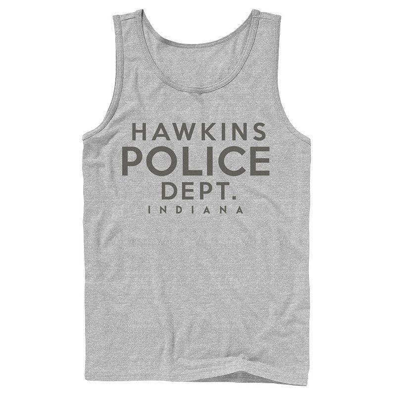 Mens Stranger Things Hawkins Police Dept. Indiana Tank Top Athletic Grey Product Image