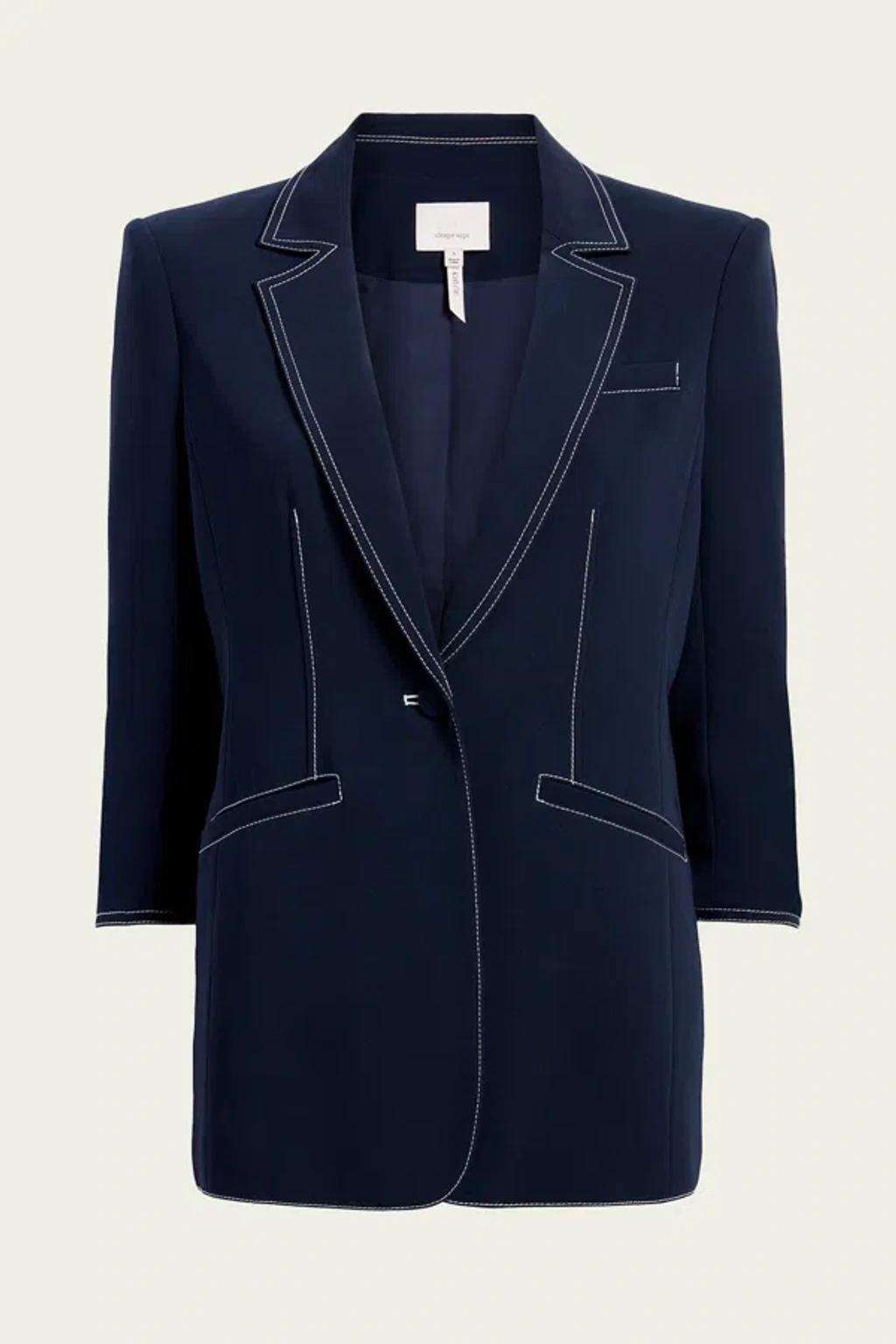 Crepe Khloe Blazer In Navy Ivory In Navyivory Product Image