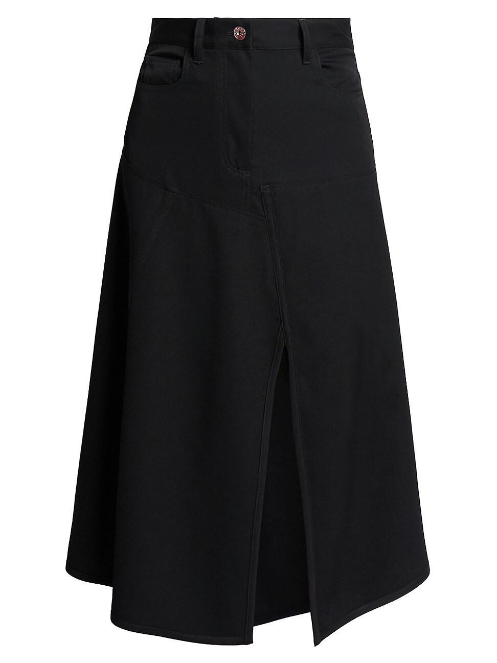 Womens Cotton Asymmetric Midi-Skirt Product Image