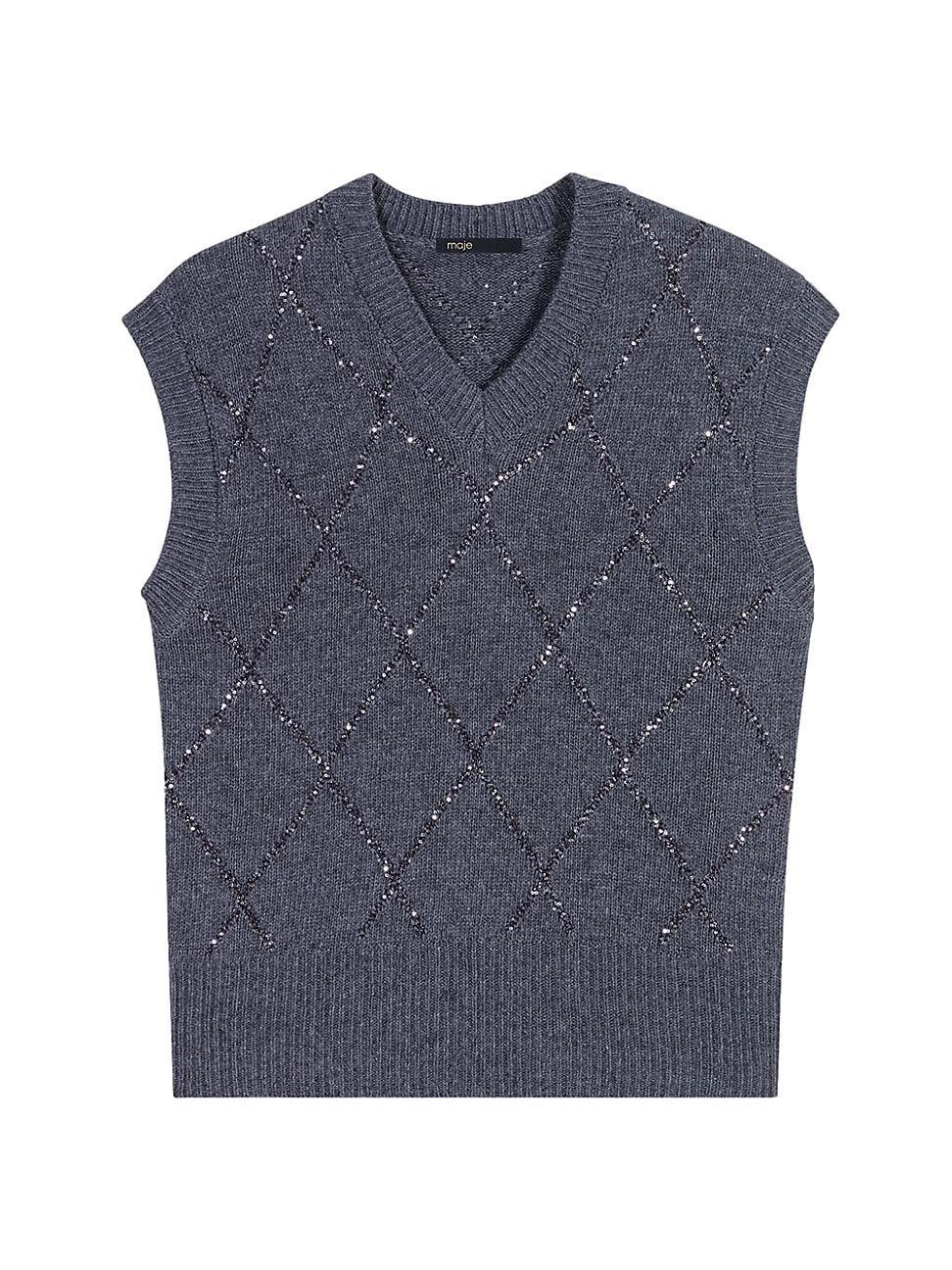 Womens Sleeveless Sequin Jumper Product Image