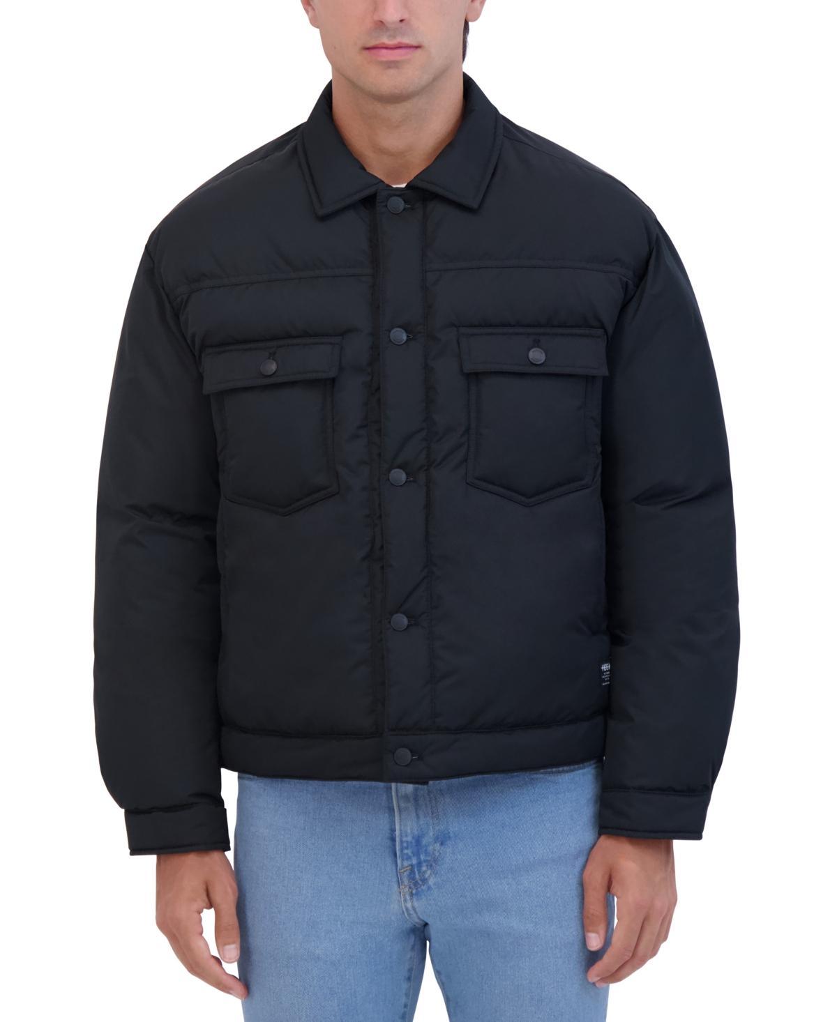 Hudson Mens Vintage Inspired Puffer Trucker Jacket Product Image