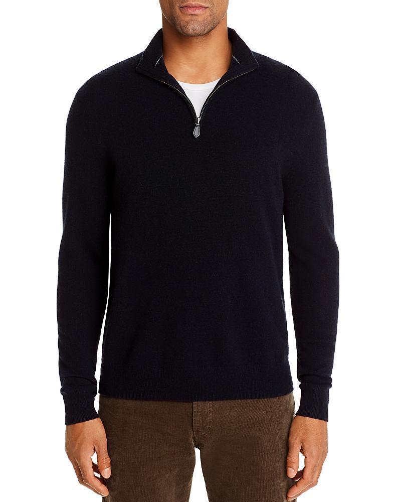 The Mens Store at Bloomingdales Slate Green Cashmere Half-Zip Sweater - Exclusive Product Image