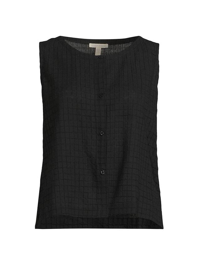 Womens Checkered Cotton Vest Top Product Image