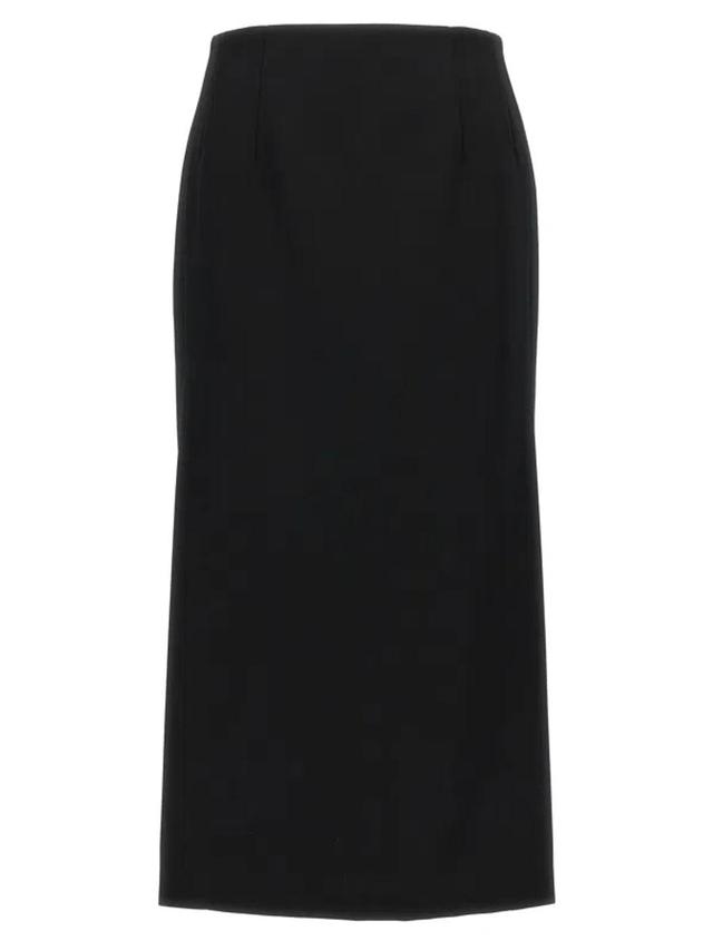 VALENTINO Solid Grisaille  Skirt In Black Product Image