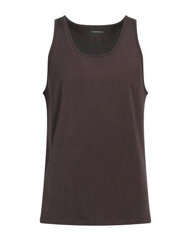 TOM FORD Man Tank Top Dark Brown Size 40 Viscose, Elastane Product Image