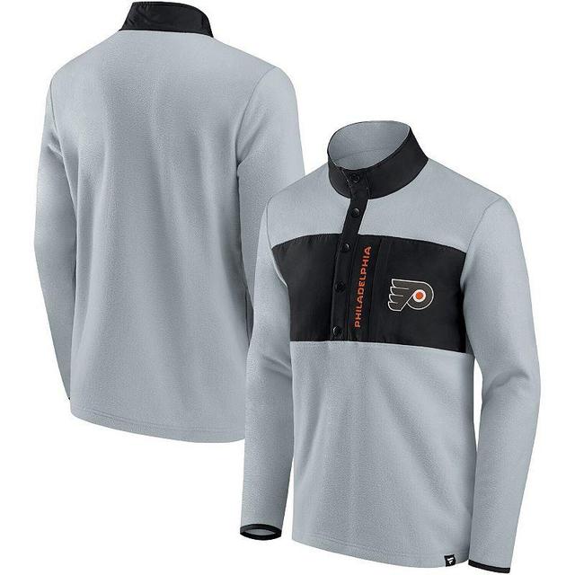 Mens Fanatics Branded Gray/Black Vegas Golden Knights Omni Polar Fleece Quarter-Snap Jacket Product Image