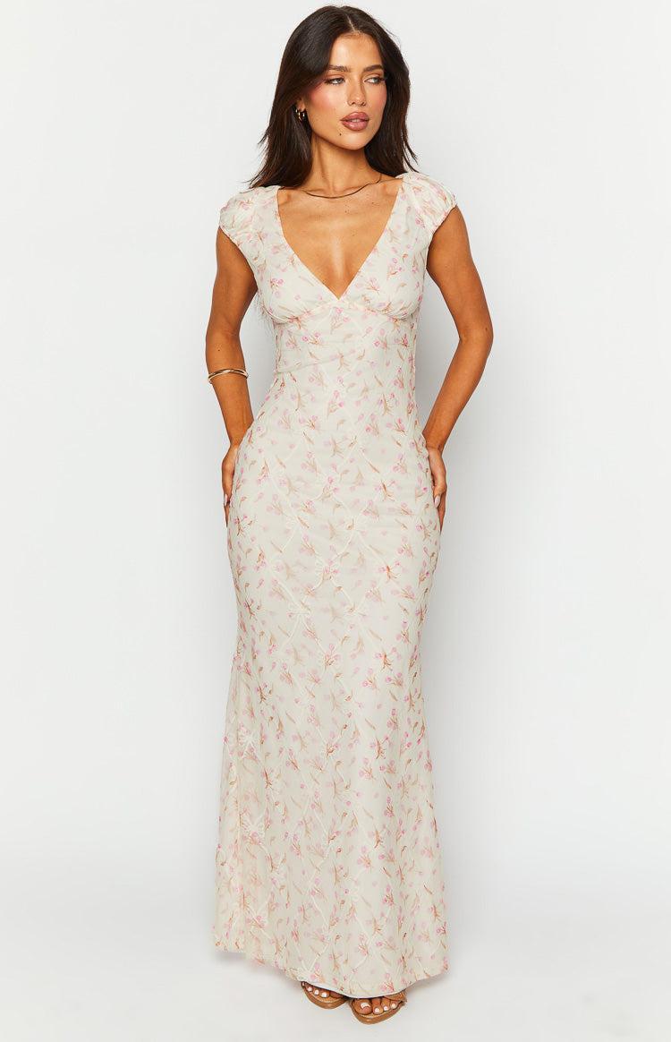 Cali White Floral Maxi Dress Product Image