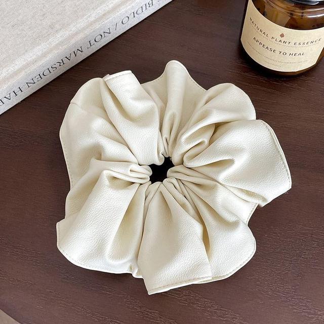 Faux Leather Plain Scrunchie Product Image