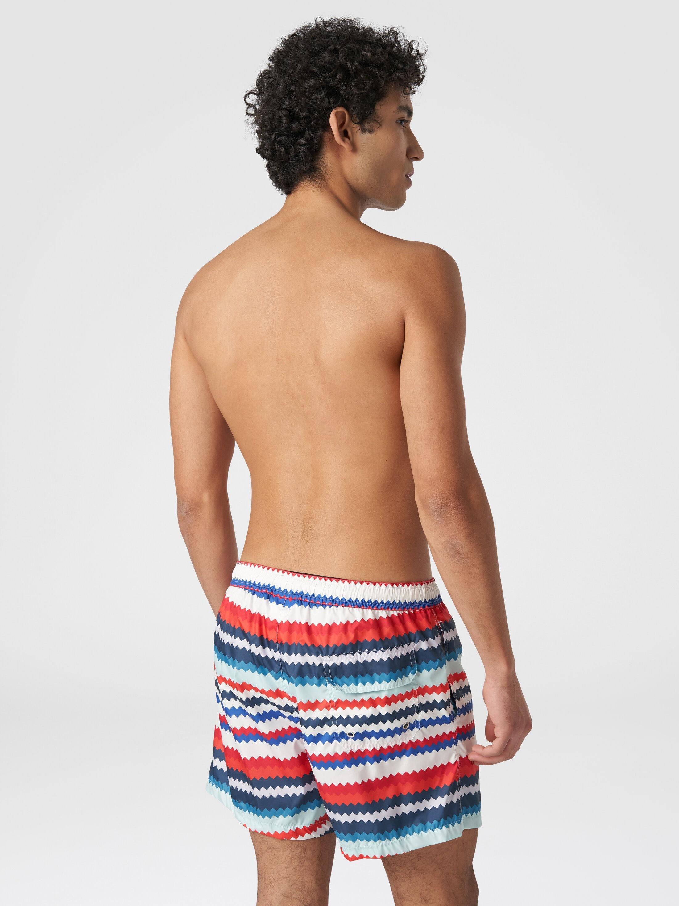 Swimming trunks in small zigzag print nylon Product Image