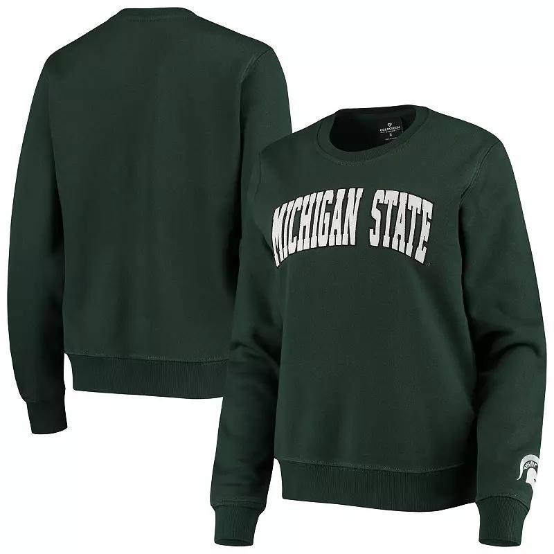 Womens Colosseum Green Michigan State Spartans Campanile Pullover Sweatshirt Product Image