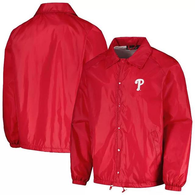 Mens Dunbrooke Red Cincinnati Reds Coachs Raglan Full-Snap Windbreaker Jacket Product Image