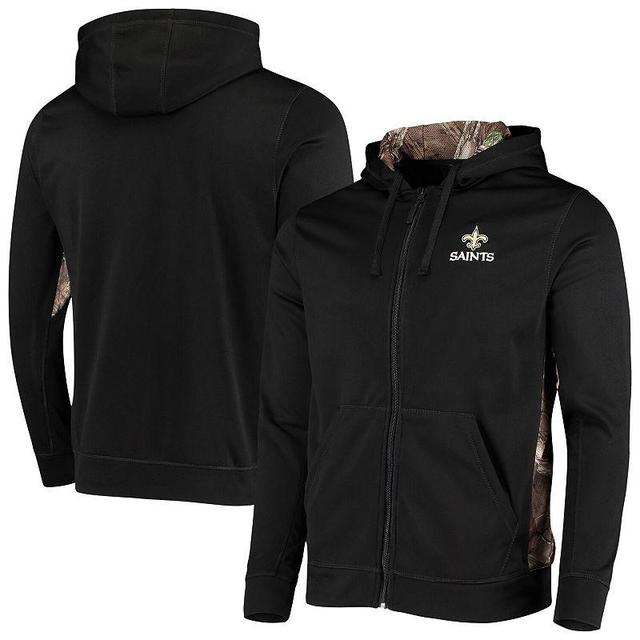 Mens Dunbrooke Black/Realtree Camo New Orleans Saints Decoy Tech Fleece Full-Zip Hoodie Product Image