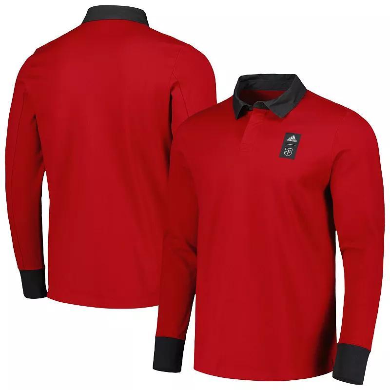 Mens adidas 2023 Player Red Toronto FC Travel Long Sleeve Polo Product Image