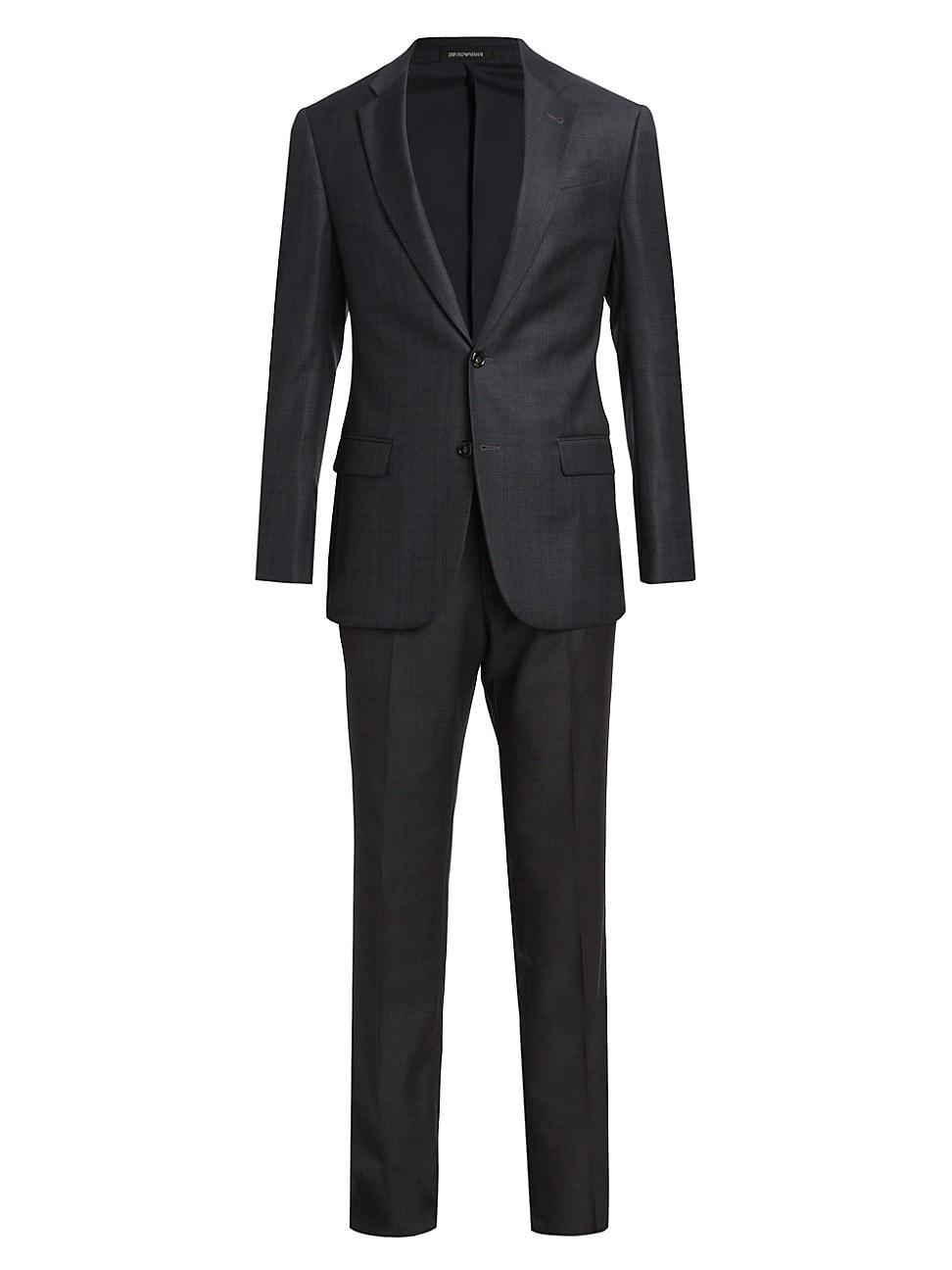 Mens G-Line Plaid Wool Single-Breasted Suit Product Image