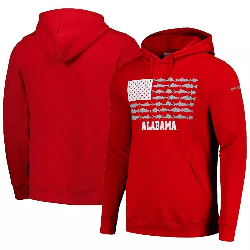 Mens Columbia Crimson Alabama Crimson Tide PFG Fish Flag II Pullover Hoodie Product Image