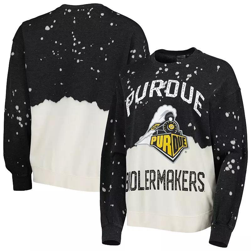 Womens Gameday Couture Purdue Boilermakers Twice As Nice Faded Dip-Dye Pullover Long Sleeve Top Product Image