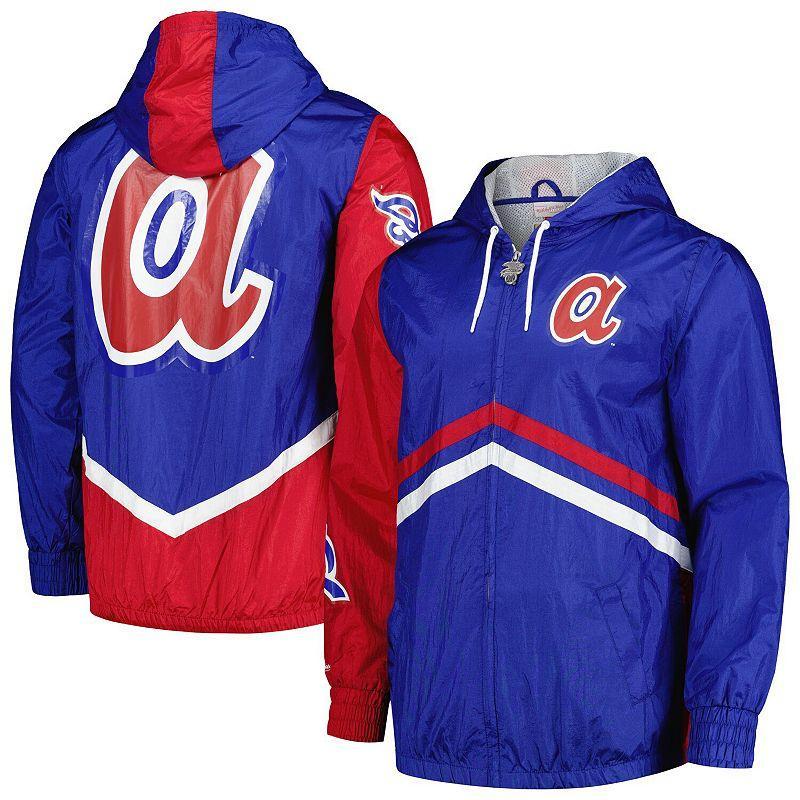 Mens Mitchell & Ness Royal Atlanta Braves Undeniable Full-Zip Hoodie Windbreaker Jacket Product Image